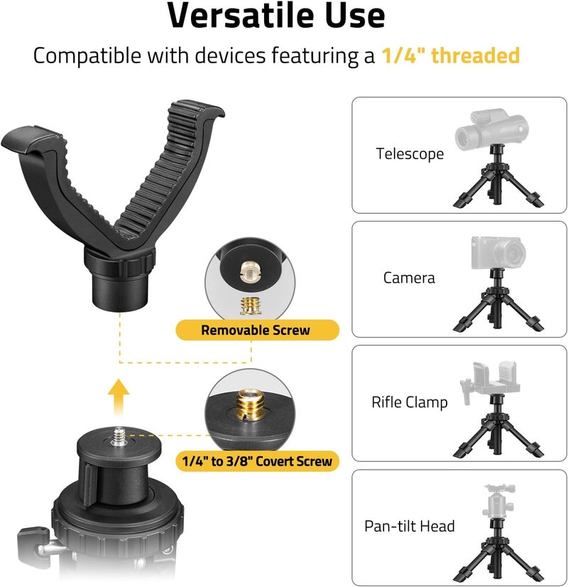 CVLIFE Shooting Rest Tripod - Adjustable Height, 360 Degree Rotation, V Yoke Stand - Portable Rifle Rest for Target Shooting, Hunting and Outdoor Activities - Image 3